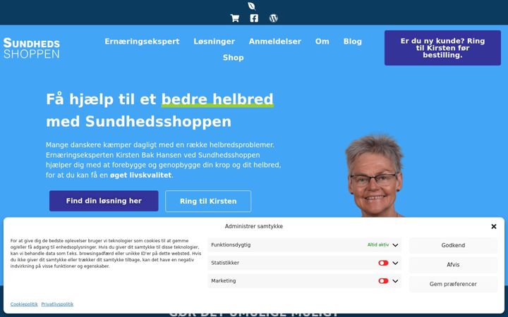 Skjermbilde av sundhedsshoppen.dk