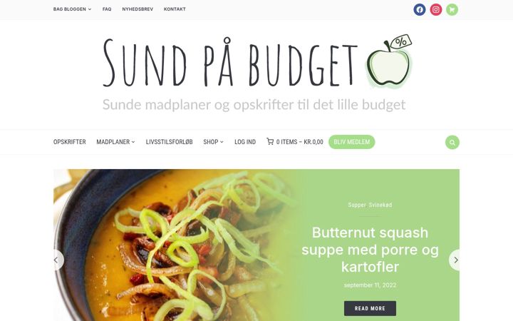 Captură de ecran a sundpaabudget.dk
