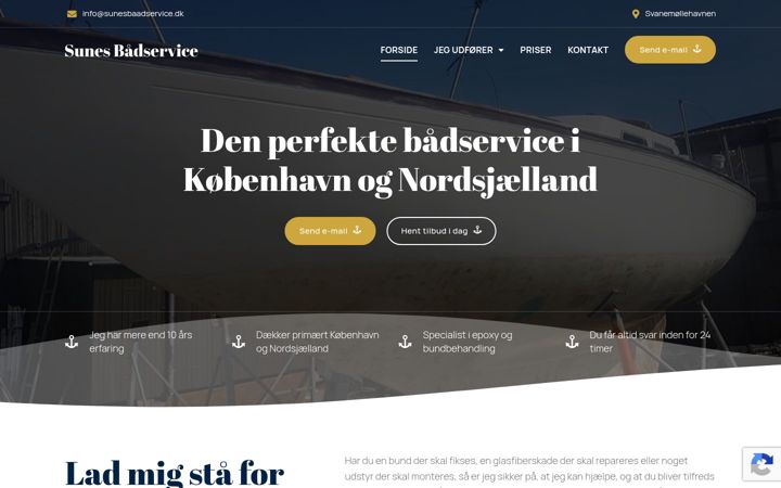 Екранна снимка на sunesbaadservice.dk