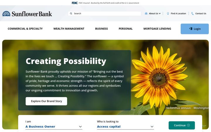 Screenshot of sunflowerbank.com