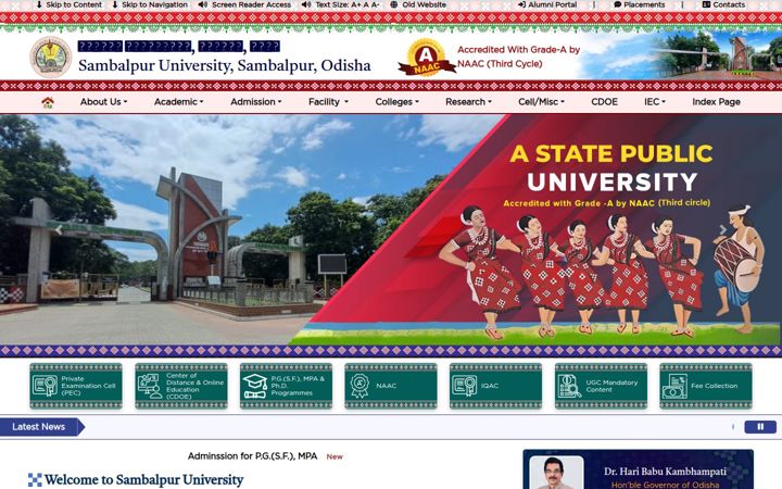 Screenshot of suniv.ac.in