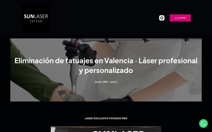 Zrzut ekranu sunlasertattoocampanar.es