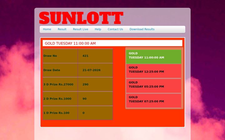 Screenshot of sunlott.org