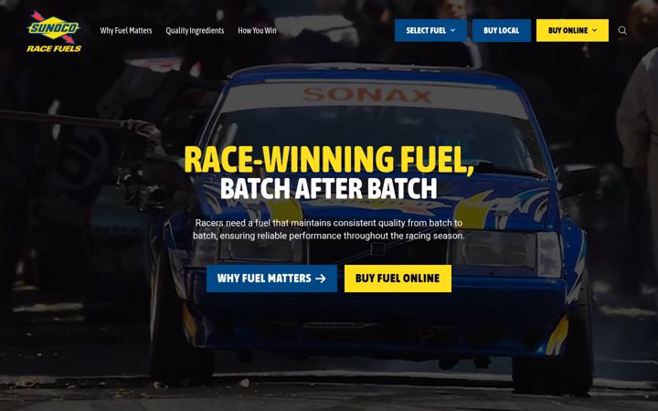 Screenshot of sunocoracefuels.com