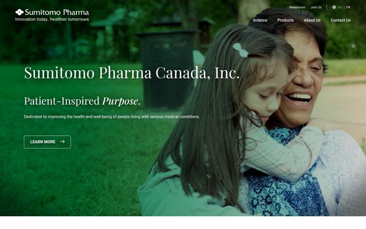 Screenshot of sunovion.ca
