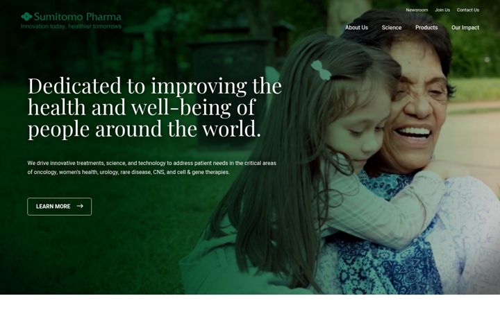 Screenshot of sunovion.us