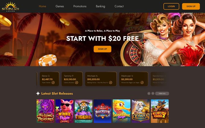 Screenshot of sunpalacecasino.eu