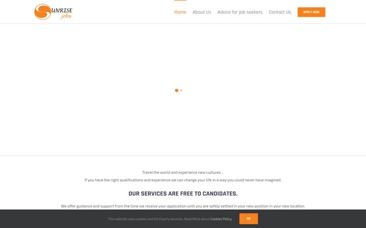 Ekrano kopija sunrisejobs.net