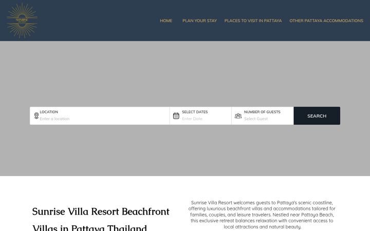 Screenshot of sunrisevillaresort.net
