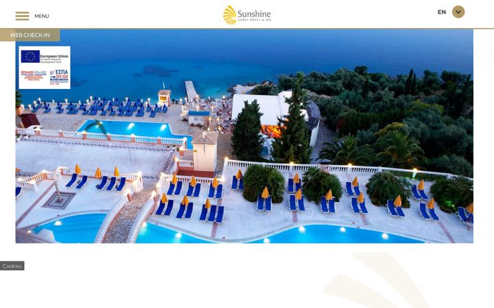 Kuvakaappaus sivustosta sunshinecorfuhotel.com