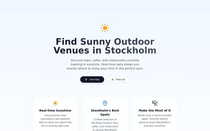 Screenshot of sunshinespots.se