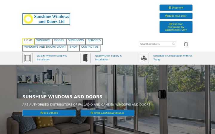 Skjermbilde av sunshinewindows.ie