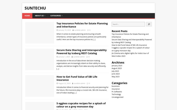 Screenshot of suntechu.in