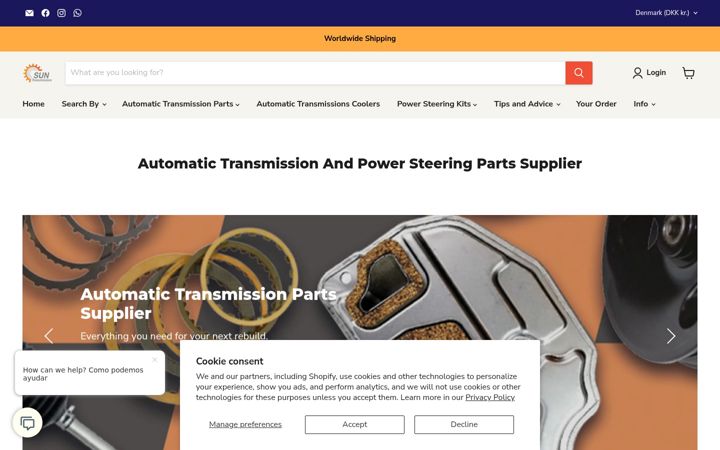 Screenshot of suntransmissions.com
