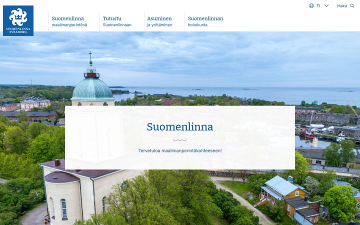 Screenshot of suomenlinna.fi