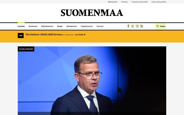 Screenshot of suomenmaa.fi