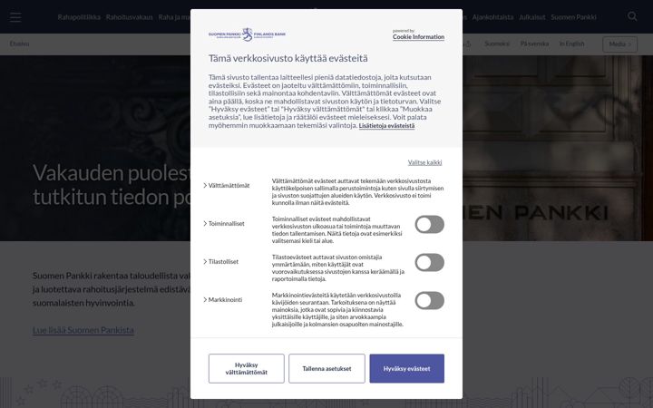 Skærmbillede af suomenpankki.fi
