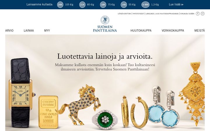 Snimka zaslona za suomenpanttilaina.fi