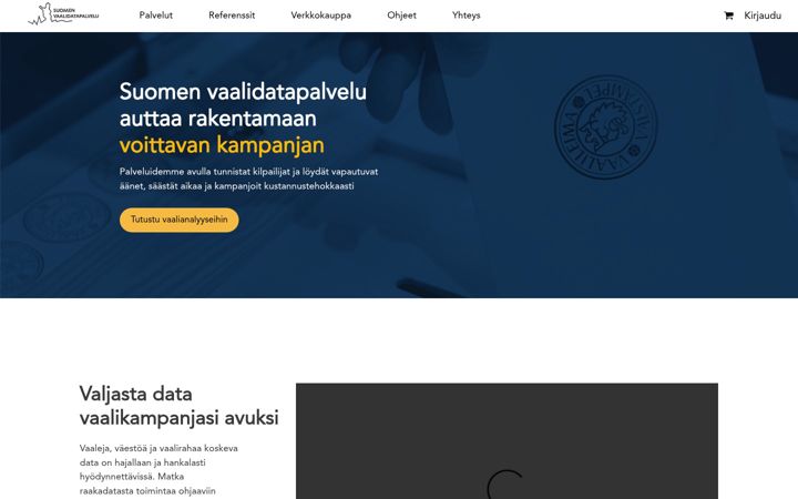 Ekrānuzņēmums no suomenvaalidata.fi