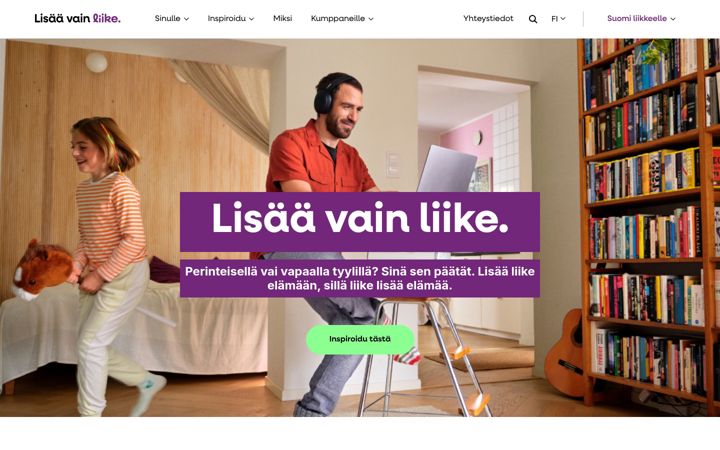 Екранна снимка на suomiliikkeelle.fi