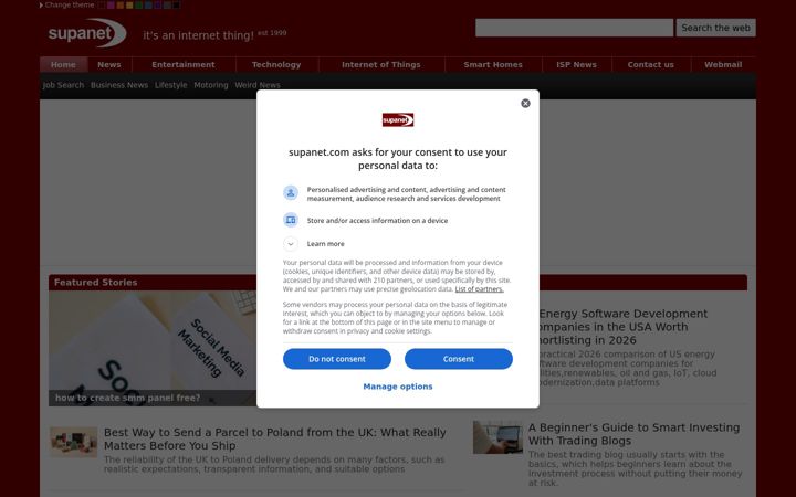Screenshot of supanet.com