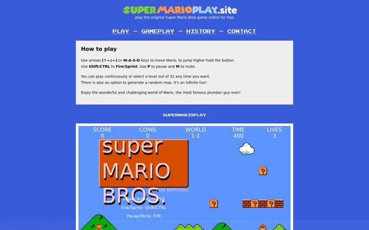 Screenshot of super-mario-play.com