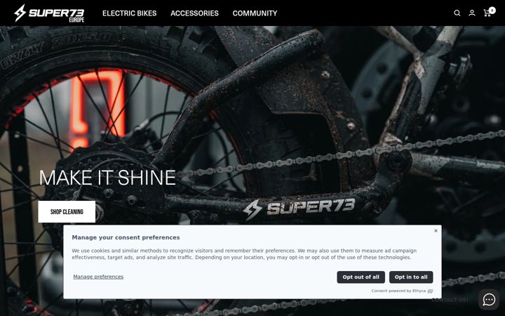 Screenshot of super73.com