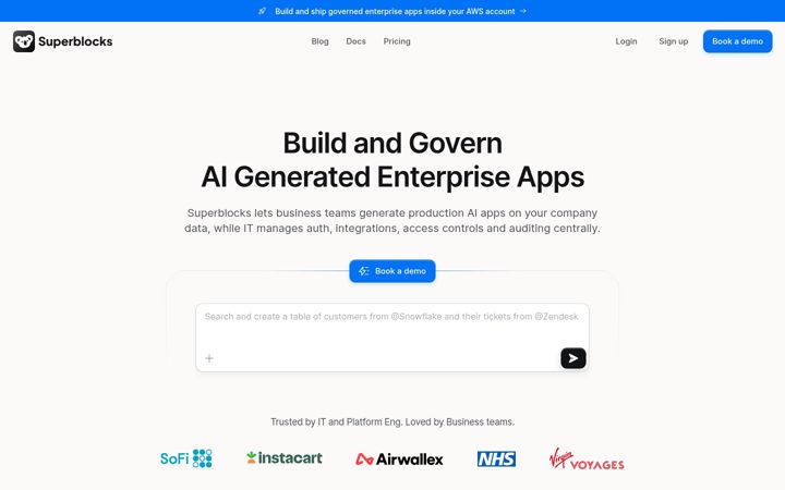 Screenshot of superblocks.com