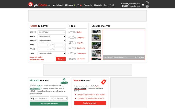 Screenshot of supercarros.com
