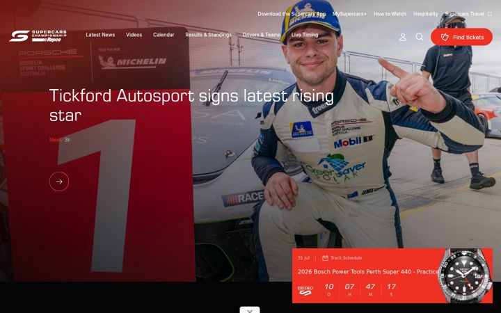 Screenshot of supercars.com