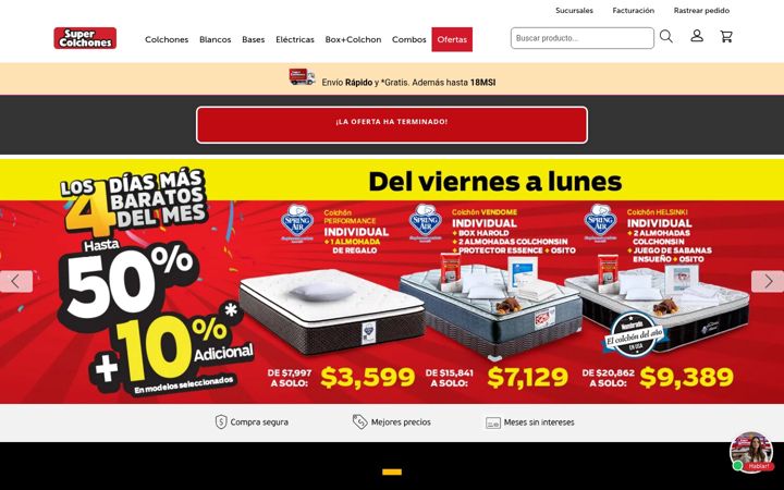 Screenshot of supercolchones.com.mx