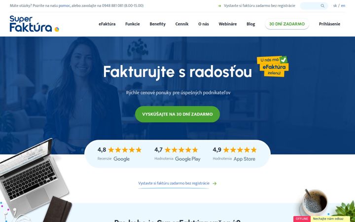 Screenshot of superfaktura.sk