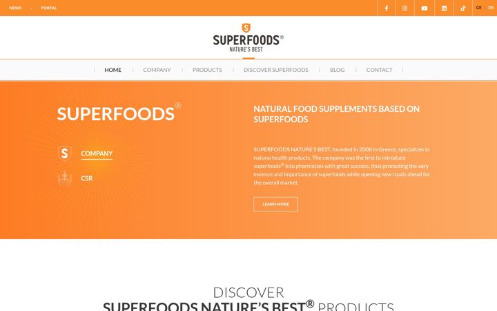 Screenshot of superfoods.eu