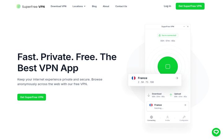 Screenshot of superfreevpn.com