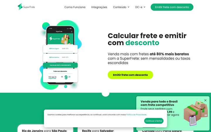 Screenshot of superfrete.com