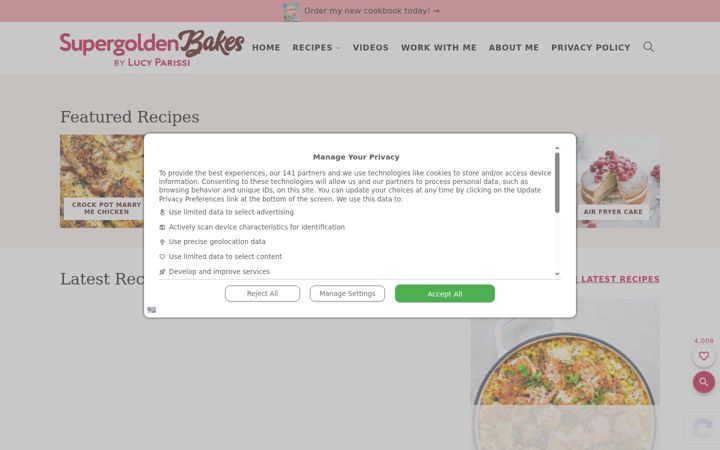 Screenshot of supergoldenbakes.com