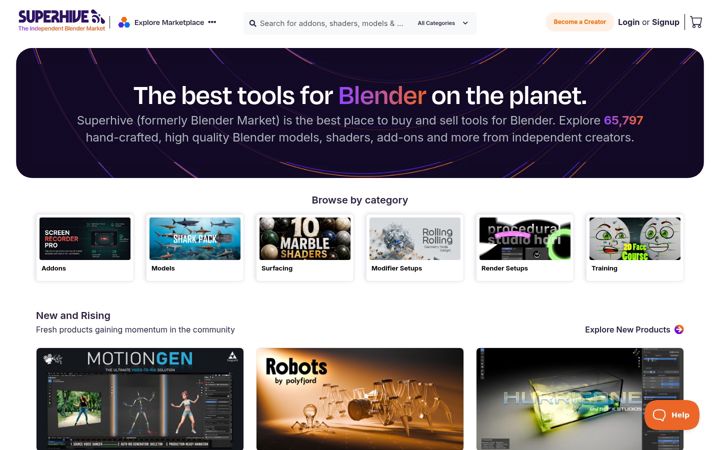 Screenshot of superhivemarket.com