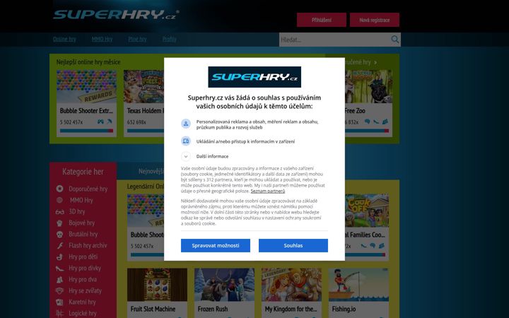 Screenshot of superhry.cz