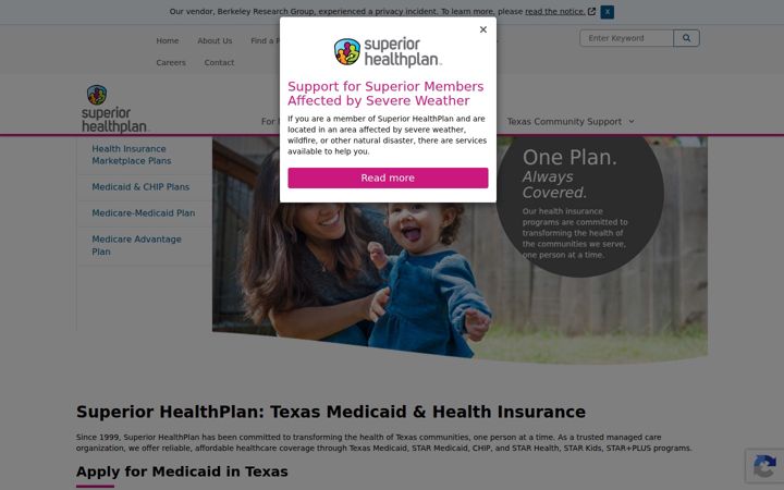 Screenshot of superiorhealthplan.com