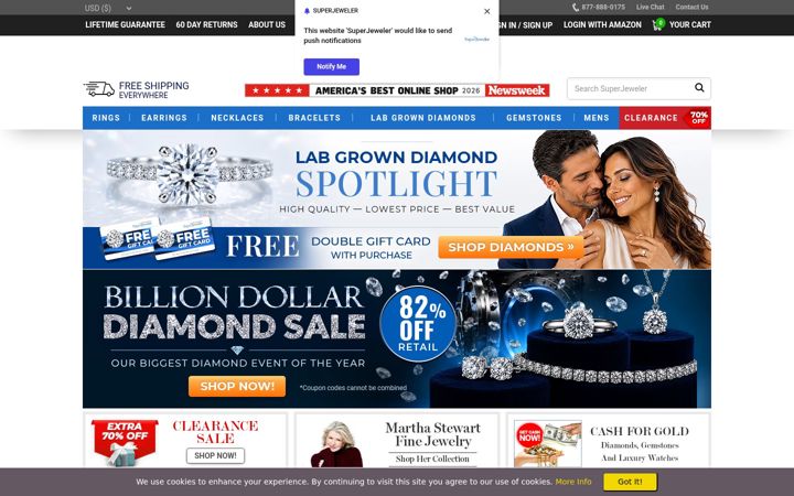 Screenshot of superjeweler.com