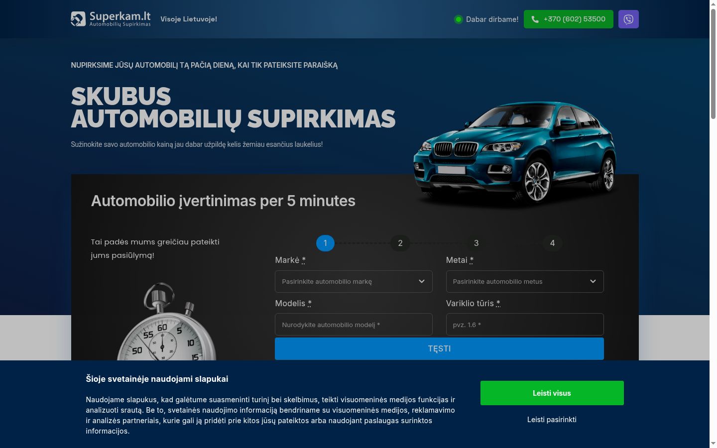 Ekraanipilt nõusolekubännerist, mida näidati enne mis tahes suhtlust