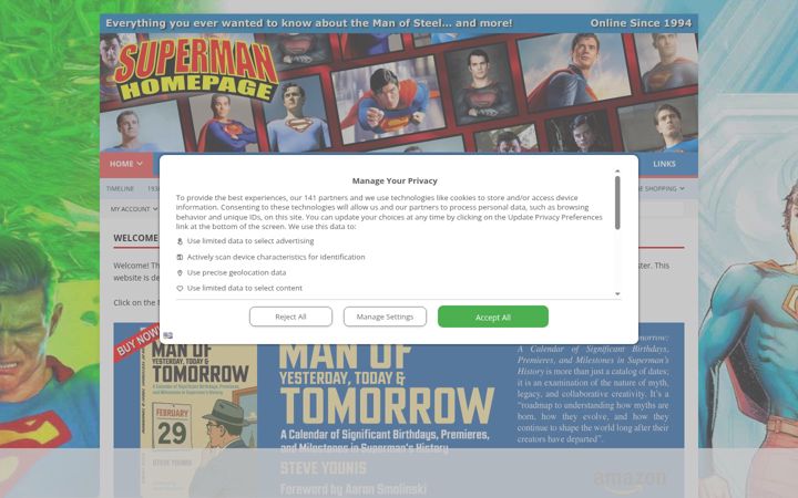 Screenshot of supermanhomepage.com