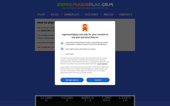 Screenshot of supermarioplay.com