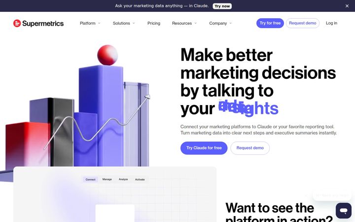 Screenshot of supermetrics.com