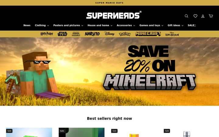 Ekraanipilt saidist supernerds.store