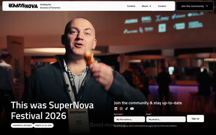Ekrano kopija supernovafest.eu