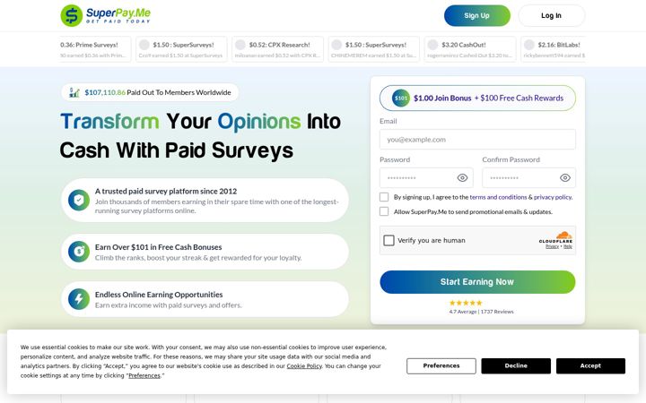 Screenshot of superpay.me