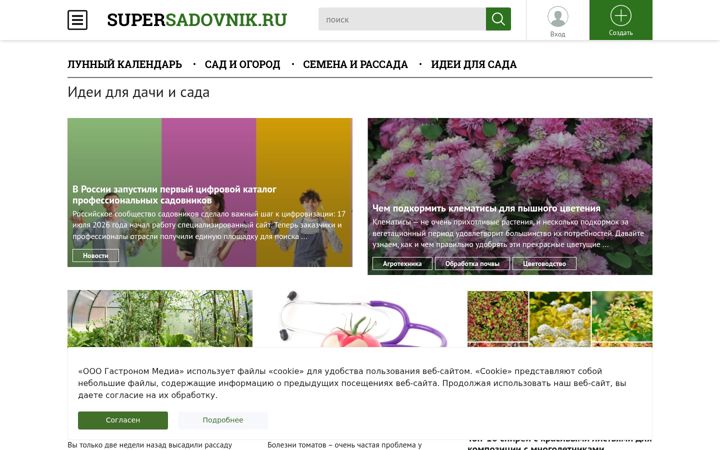 Screenshot ta' supersadovnik.ru
