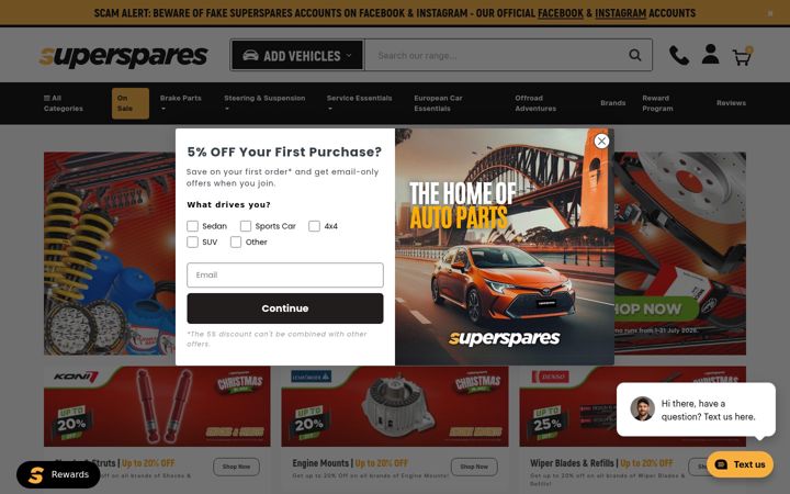 Ekrānuzņēmums no superspares.com.au