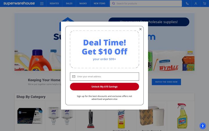 Screenshot von superwarehouse.com